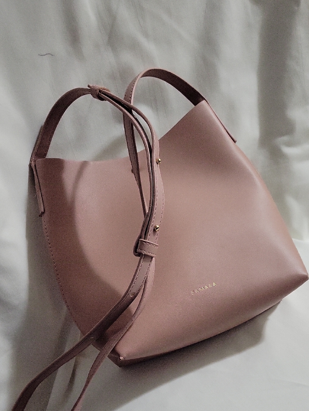 Samara Dusty Rose Leather Shoulder Bag